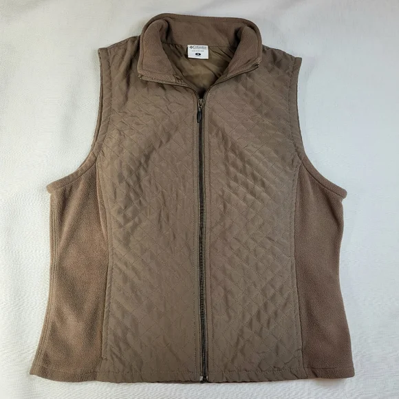 Columbia Mocha Brown VEST Womens Size S Small Full Zip Quilted, Fleece Sides - Picture 14 of 15